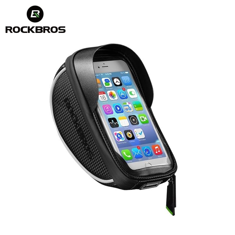 Soporte de teléfono impermeable Rockbros con almacenamiento