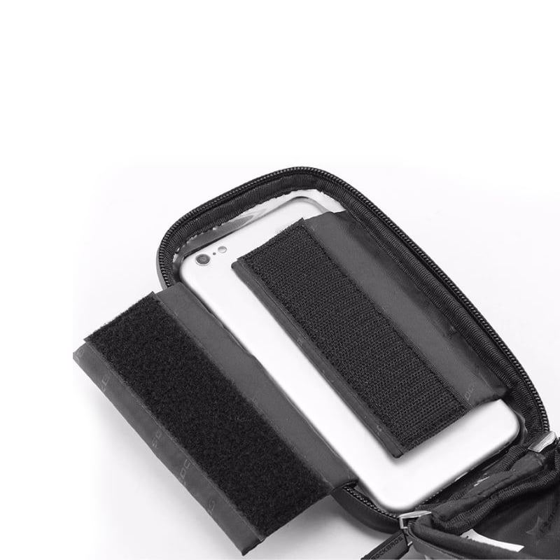 Soporte de teléfono impermeable Rockbros con almacenamiento